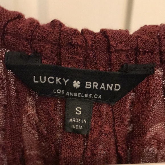 Lucky Brand semi sheer long sleeve blouse size small - Picture 7 of 15